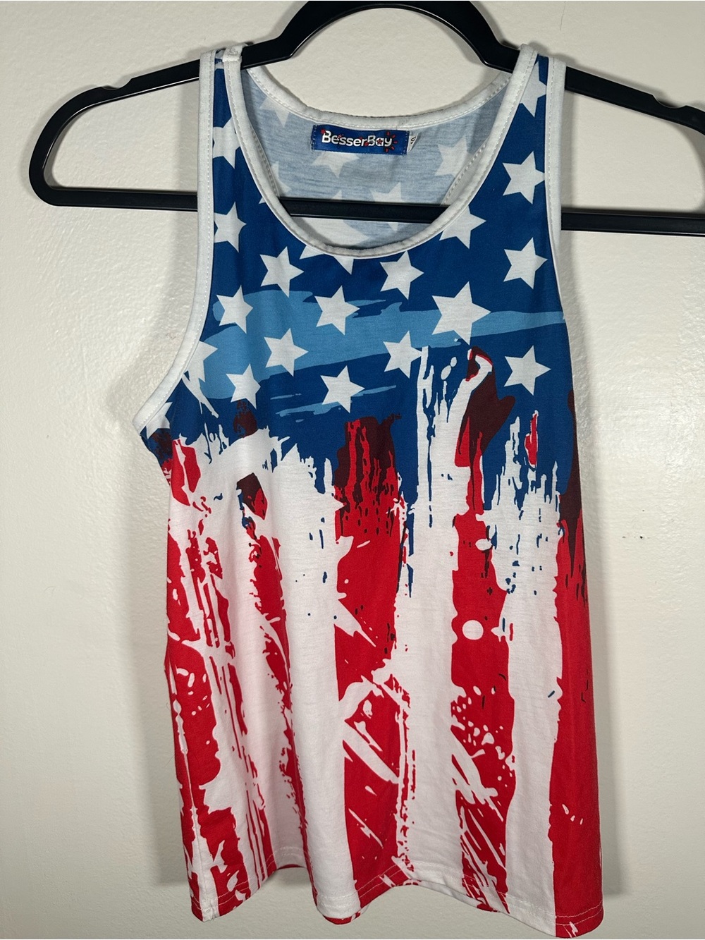 BesserBay Boys American Flag Tank Top Patriotic Stars Stripes July 4th